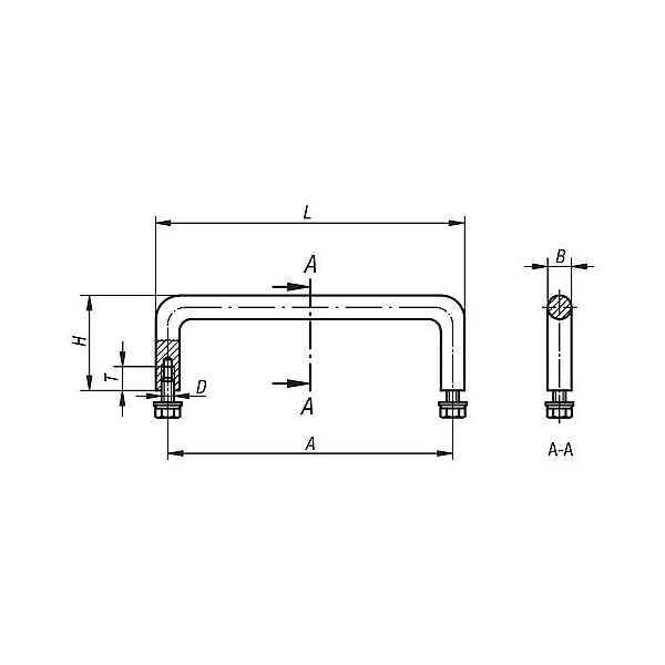 Pull Handles Stainless Steel, Round Profile